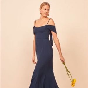 Reformation Poppy Dress - Navy Size 6